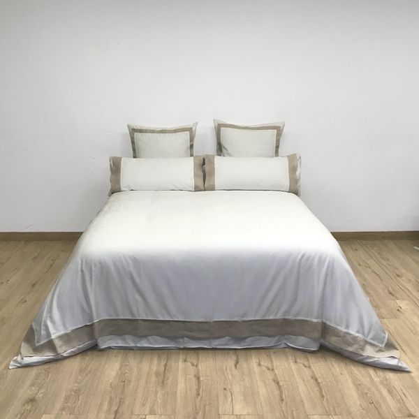 Funda de poliéster gris claro para cama 180 x 200 cm FITOU 