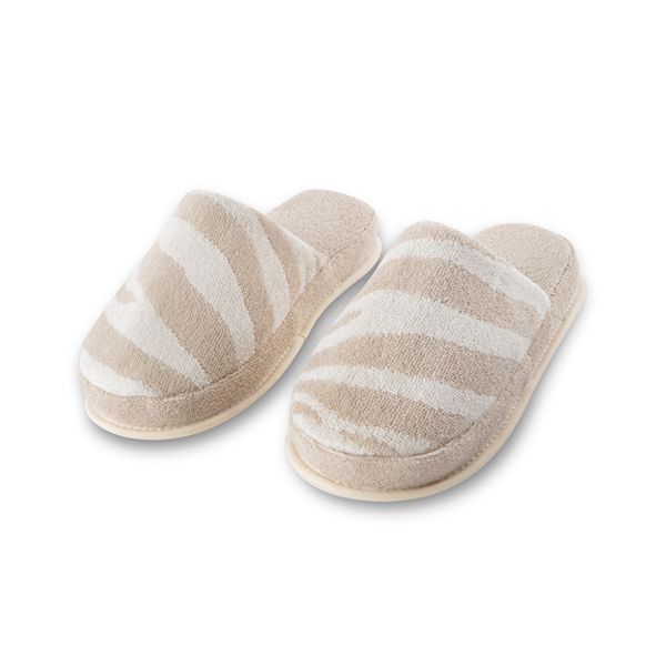 Sabatilles de bany de ris 100% cotó Zebra Soft beix Lasa Home